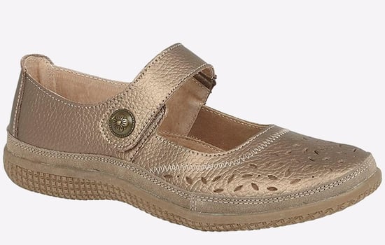 Boulevard Ontario Perforated Bar Leather Womens - Image 1