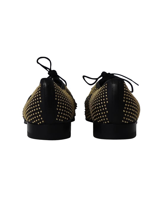 Saint Laurent Geklede Oxfords met Studs in Zwart Leer - Image 4