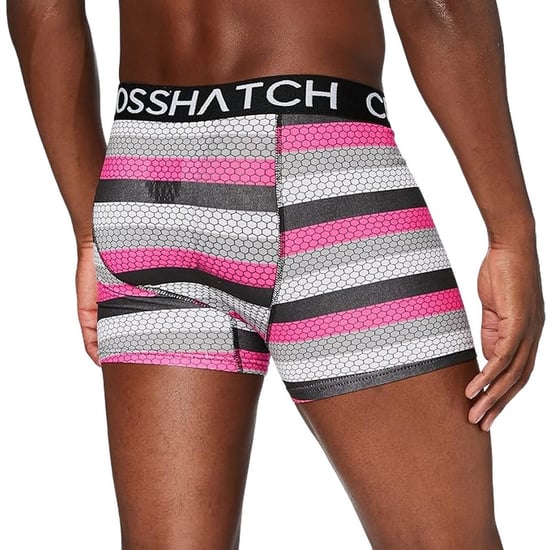 Crosshatch Heren Crystaline Boxershorts (Set van 3) (Fuchsia/Zwart/Grijs) - Image 2