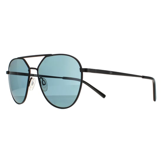 Serengeti Aviator Unisex Matte Black Saturn Polarized Petrol Blue Odell