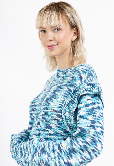 Mymo Gebreide trui Dames Blauw Veelkleurig - Image 5