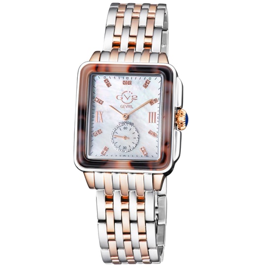 GV2 Bari Tortoise Dames Parelmoer Dial Two Tone IP Rose Gold Bracelet Diamond Watch - Image 1
