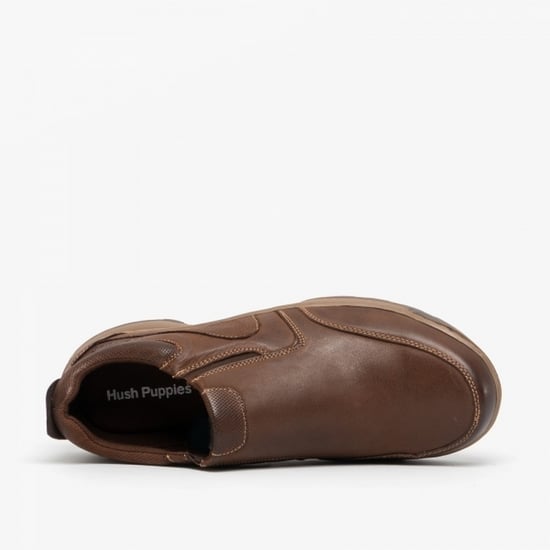 Hush Puppies Heren Jasper Slip On Lederen Schoenen (Bruin) - Image 5