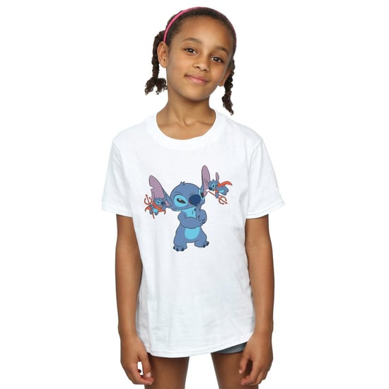 Disney Girls Lilo And Stitch Little Devils Cotton T-Shirt (White)