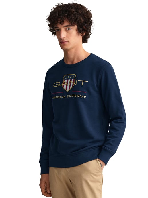 Gant Heren Archive Shield Crew Hals Sweatshirt - Image 2