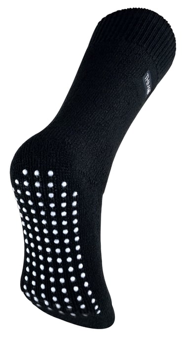 THMO - Thermische fleece gevoerde pantoffelsokken voor heren - Zwart - Image 1