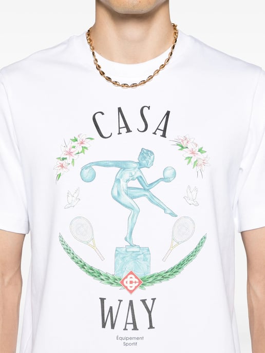 Casablanca Statue En Marbe Bedrukt T-shirt in Wit - Image 2