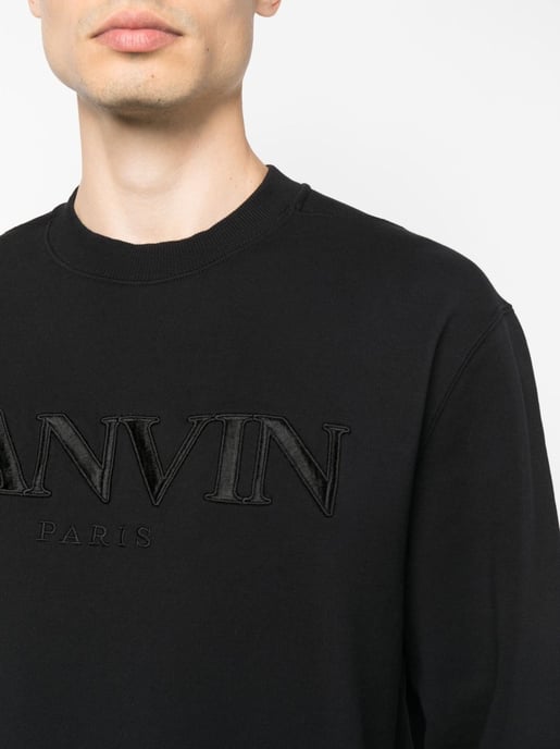 Lanvin Paris Logo Geborduurd Sweatshirt in Zwart - Image 2