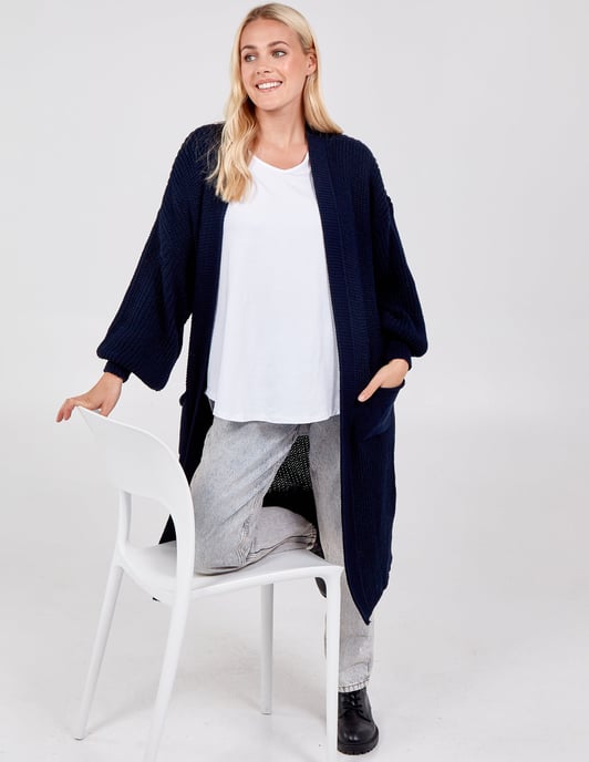Longline Double Pocket gebreide vest - Image 2
