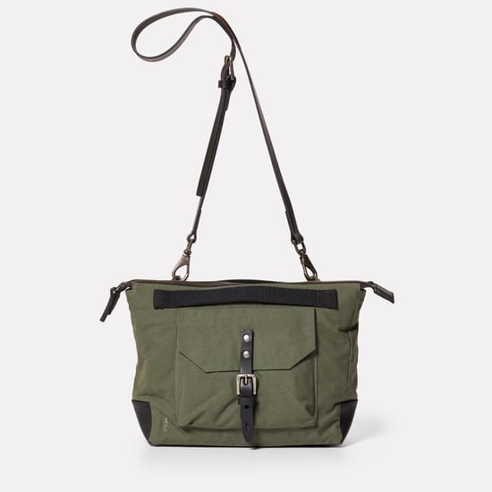 Francesca Waxed Cotton Crossbody Bag in Olive