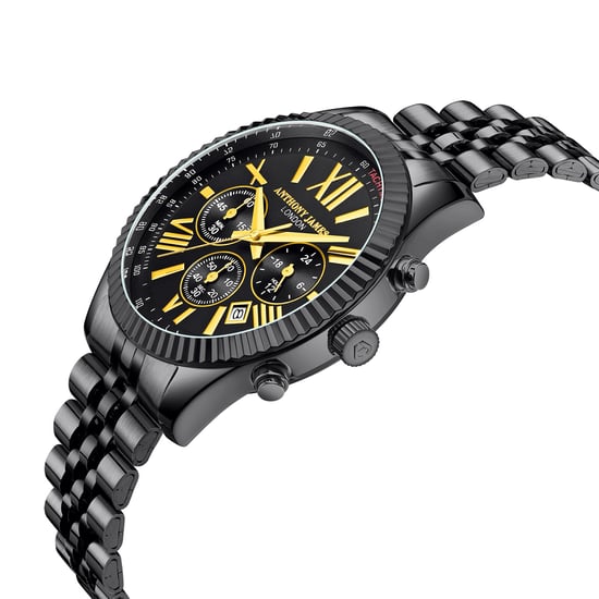 Hand Assembled Anthony James Limited Edition Chrono Sports Black - 5 Year Warranty