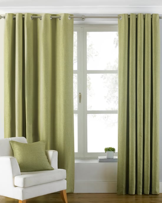 Atlantische Twill Woven Gaten Gordijnen in Groen - Image 1