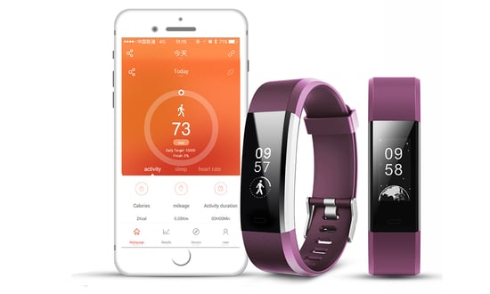 Aquarius Heart Rate Monitoring Fitness Tracker  AQ125HR - Purple