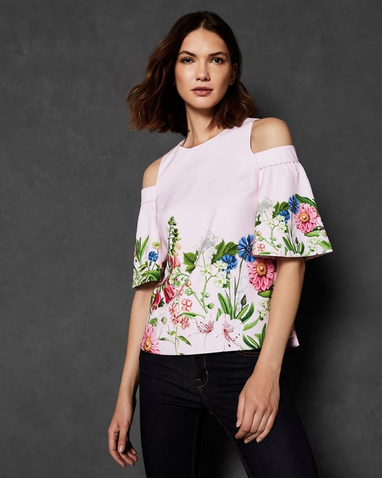Ted Baker Beyaa Florence Cut Out Shoulder Top in Light Pink