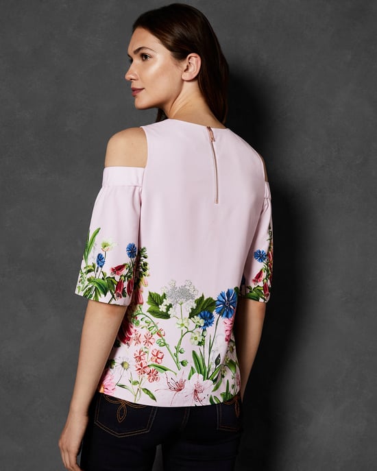 Ted Baker Beyaa Florence Cut Out Shoulder Top in Light Pink