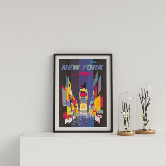 Vintage Travel Poster TWA New York - Black frame