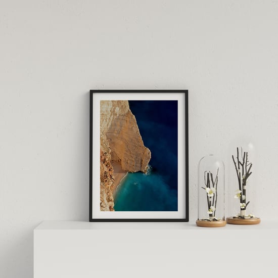 Secluded Beach Cove - Black frame