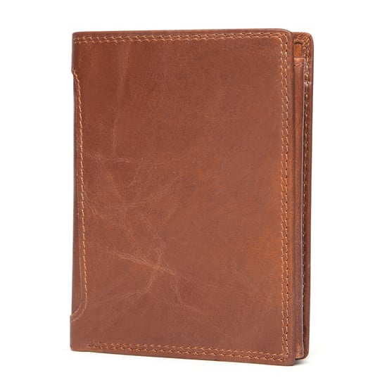 Men's Vintage Genuine Leather Tri-fold Rfid Wallet