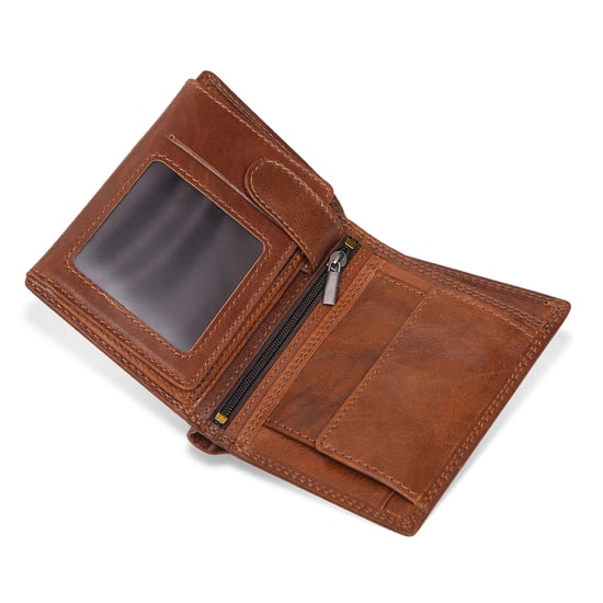 Men's Vintage Genuine Leather Tri-fold Rfid Wallet