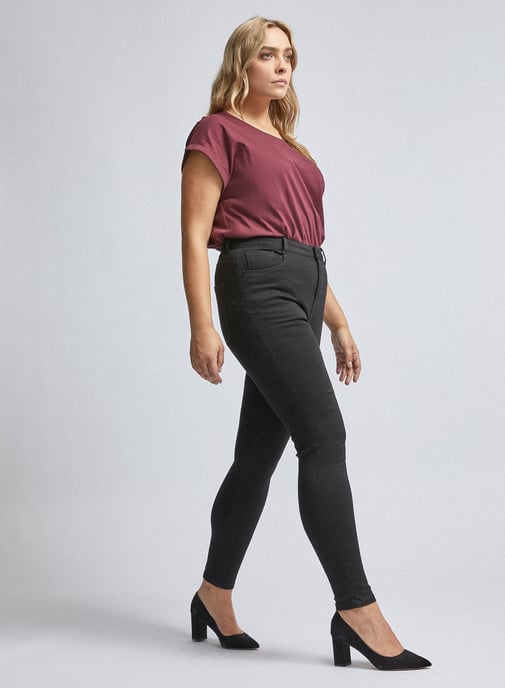 Dorothy Perkins Womens Curve Black Shape & Lift 4Way Denim Skinny Jeans Trousers