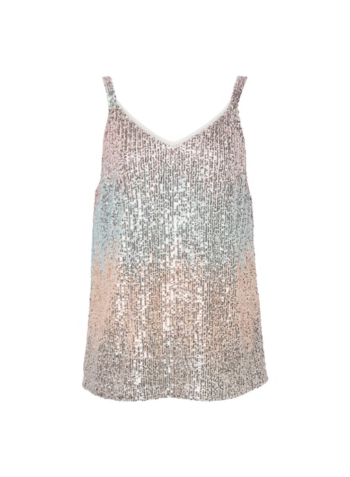 Dorothy Perkins Womens Multi Coloured Sequin Camisole Top V-Neck Sleeveless
