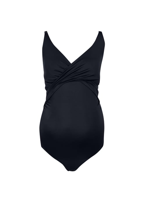 Dorothy Perkins Womens Maternity Black Swimsuit V-Neck One Piece Swimwear