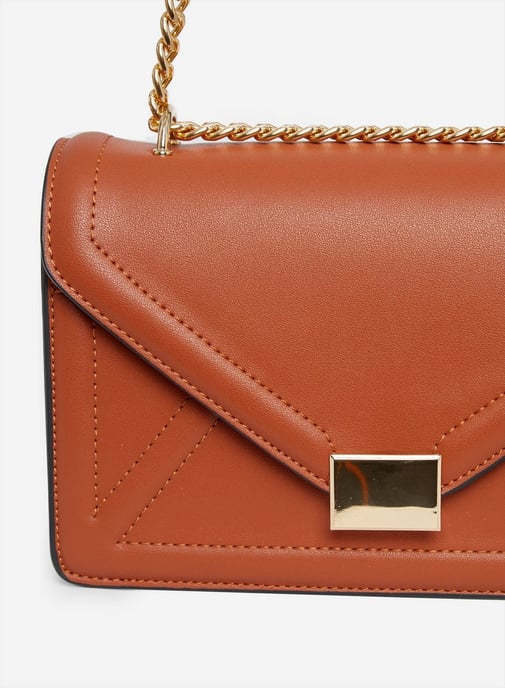 Dorothy Perkins Womens Tan Envelope Boxy Crossbody Party Shoulder Mini Bag