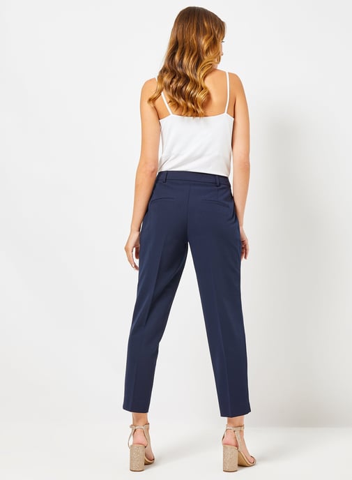 Dorothy Perkins Womens Petite Navy Naples Ankle Grazer Trouser Cropped Bottoms