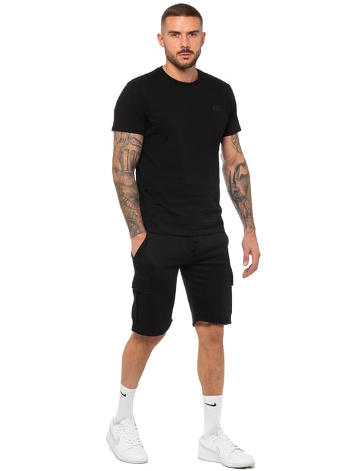 Enzo | Heren T-shirt Trainingspak Met Korte Broek Set - Zwart - Image 5