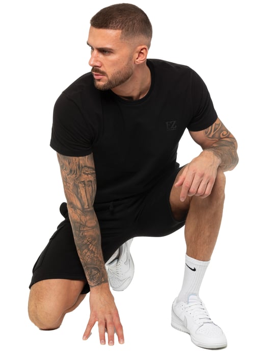 Enzo | Heren T-shirt Trainingspak Met Korte Broek Set - Zwart - Image 6