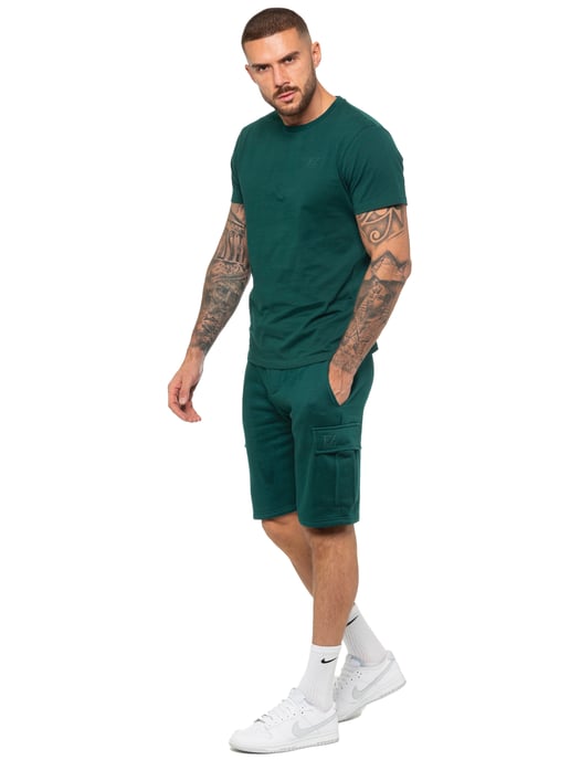 Enzo | Heren T-shirt Trainingspak Met Korte Broek Set - Groen - Image 3