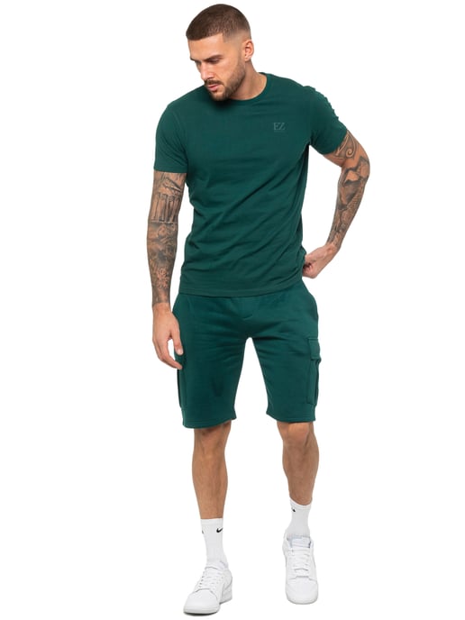Enzo | Heren T-shirt Trainingspak Met Korte Broek Set - Groen - Image 4
