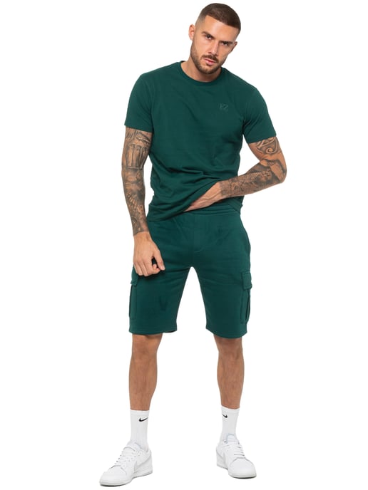 Enzo | Heren T-shirt Trainingspak Met Korte Broek Set - Groen - Image 1