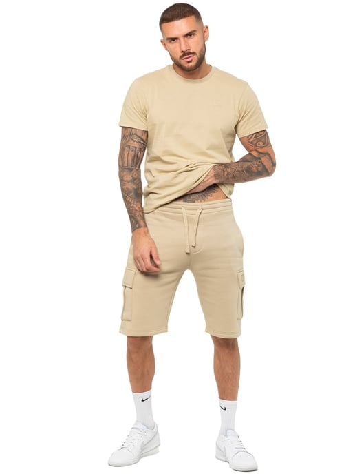 Enzo | Heren T-shirt Trainingspak Met Korte Broek Set- Stone - Image 1