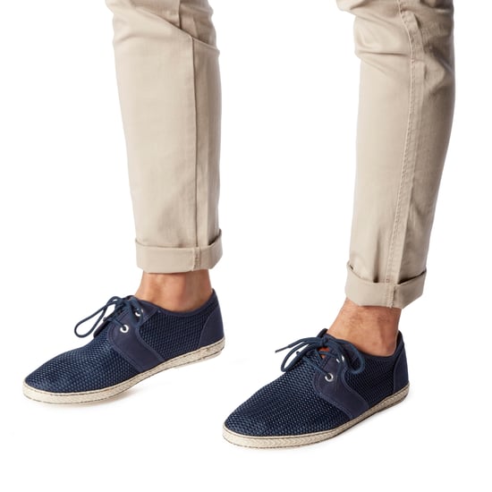 Dune Mens FENNTONS Mesh Detail Lace Up Canvas Shoes