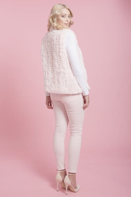 Hand Knitted Faux Fur Gilet