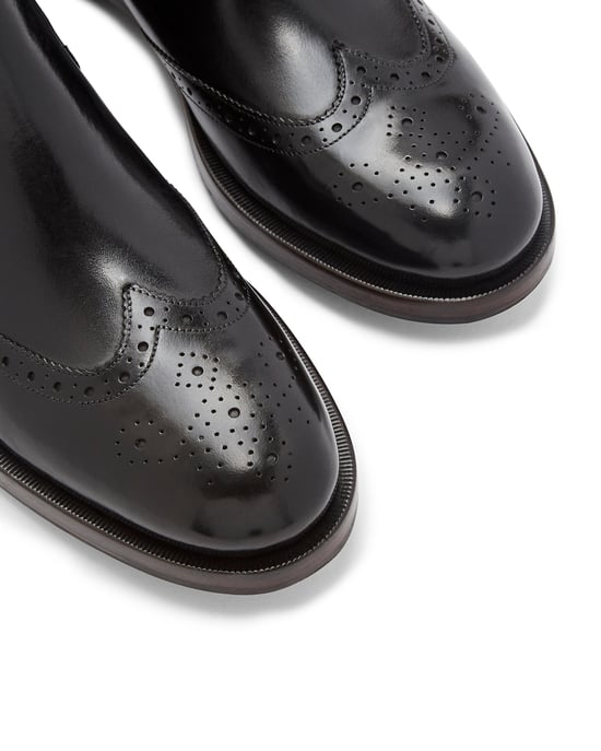 Ted Baker Camheri Leather Brogue Detail Chelsea Boots, Black
