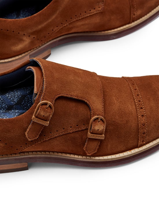 Ted Baker Clinnte Double Buckle Monk Shoe, Tan