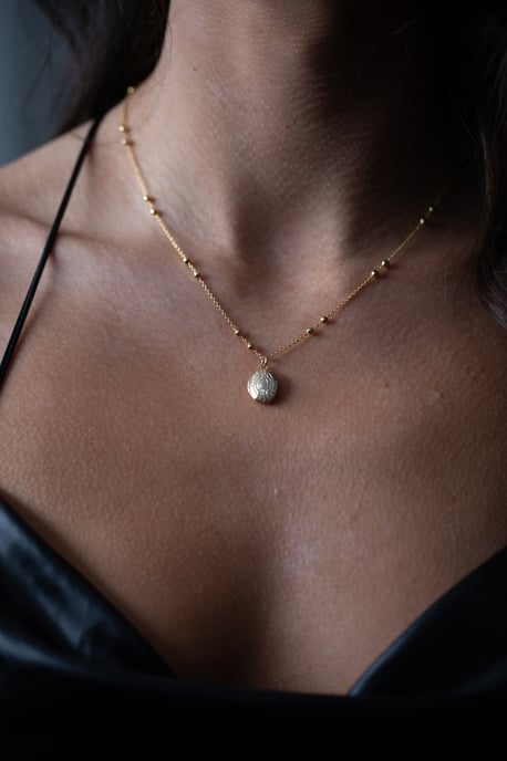 Small Oval Locket Necklace in Gold