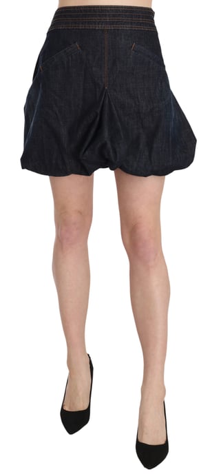 EXTE Blue Jeans Denim Cotton Stretch A-line Mini