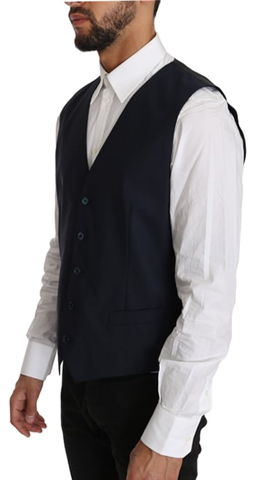 Dolce & Gabbana Heren Blazer Vest 2-Delig Blauw Wol MARTINI - Image 3