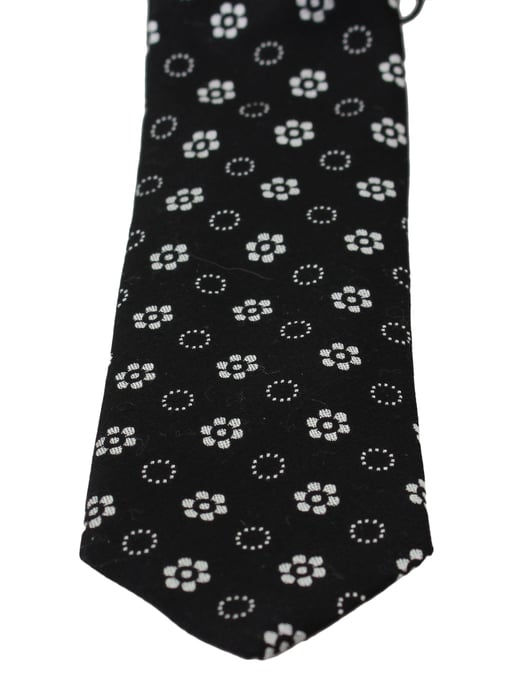 Dolce & Gabbana Mannen Zwart 100% Zijde Bloemen Print Klassieke Stropdas - Image 2