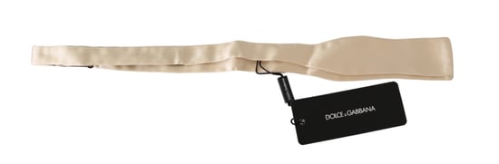 Dolce & Gabbana Beige Slim Skinny Herenstropdas 100% Zijde Stropdas - Image 2