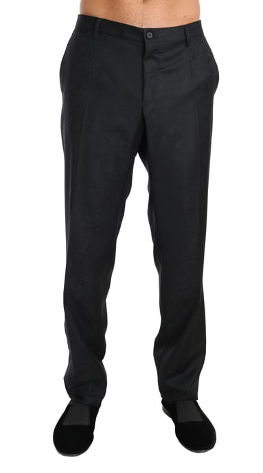 Dolce & Gabbana Grijze Katoenen Patroonde Formele Broek - Image 1
