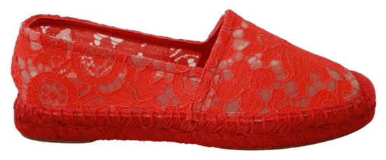 Dolce & Gabbana Rode Kant Katoenen Espadrilles Ballerina's - Image 1