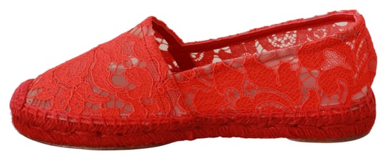 Dolce & Gabbana Rode Kant Katoenen Espadrilles Ballerina's - Image 6
