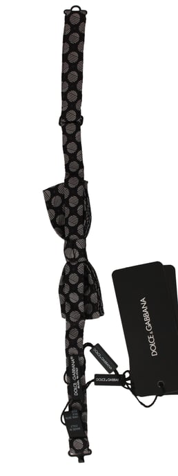 Dolce & Gabbana Bruin Zijde Polka Dot Jacquard Mannen Strik Papillon - Image 2