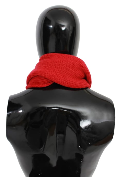 Dolce & Gabbana Red Floral Embroidered Wrap Cashmere Scarf