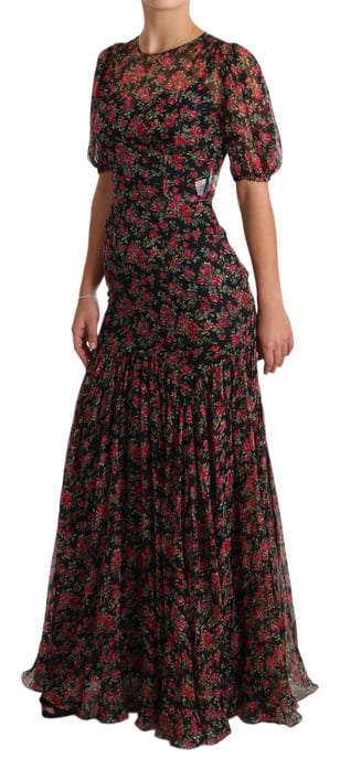Dolce & Gabbana Zwart gebloemde rozen A-lijn Shiftjurk voor dames - Image 5
