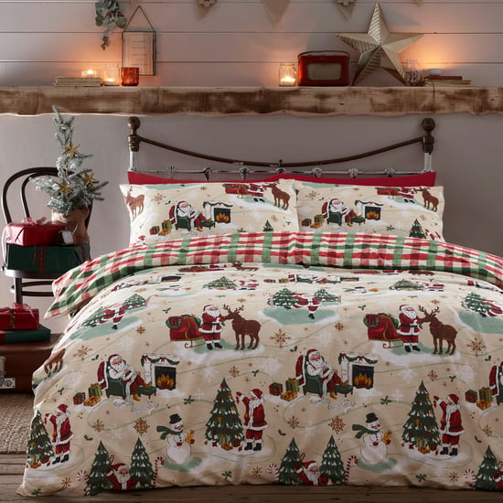 Vrolijke Kerstman Dekbedovertrek Set - Image 2